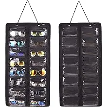 16 Slots Hanging Sunglasses Dust-Proof Organizer Wall Mounted Glasses Holder