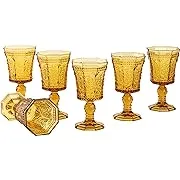 10 Strawberry Street 8oz 6pk Wine Goblets Amber