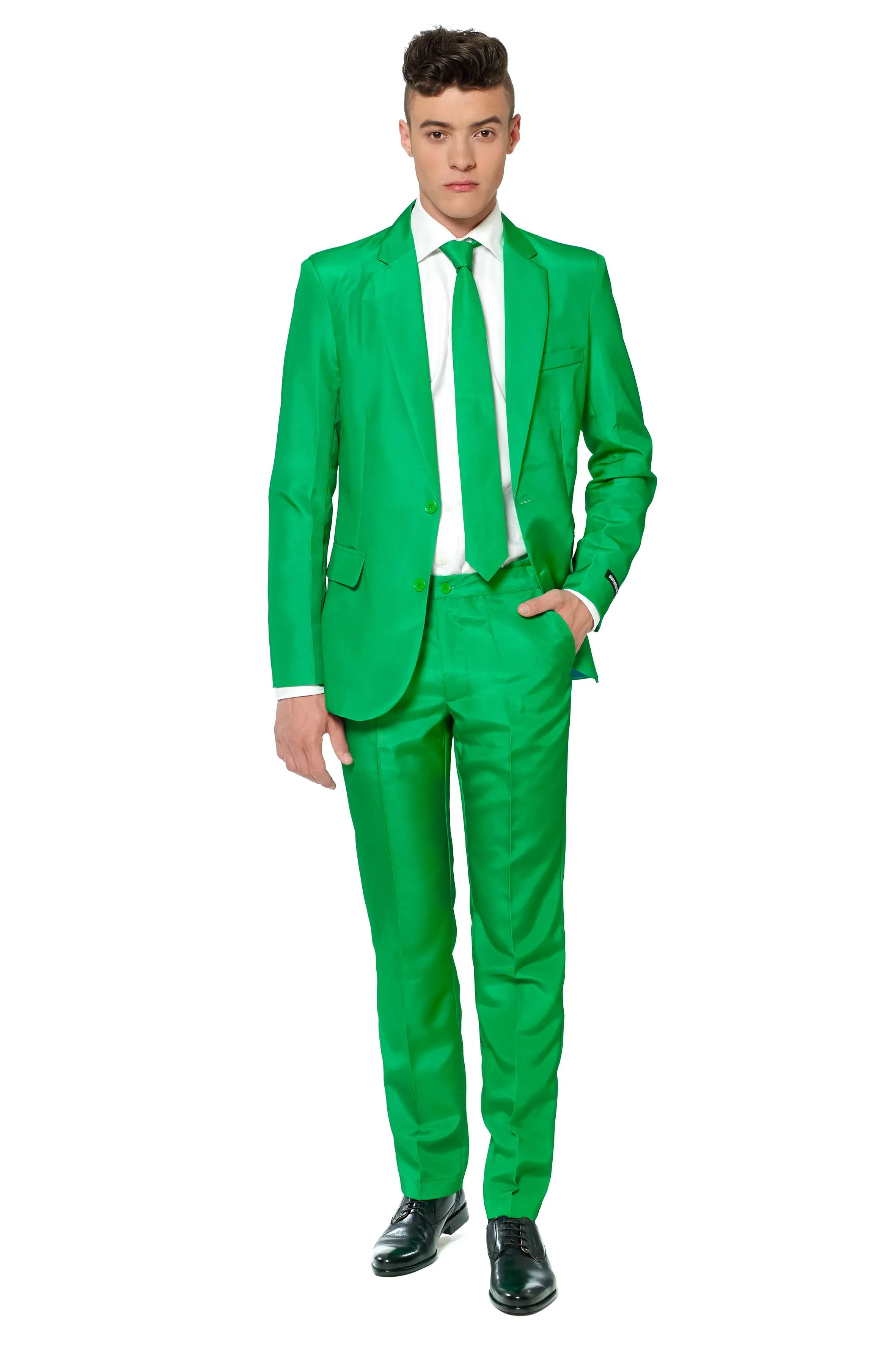 Suitmeister Solid Green Mens Suit