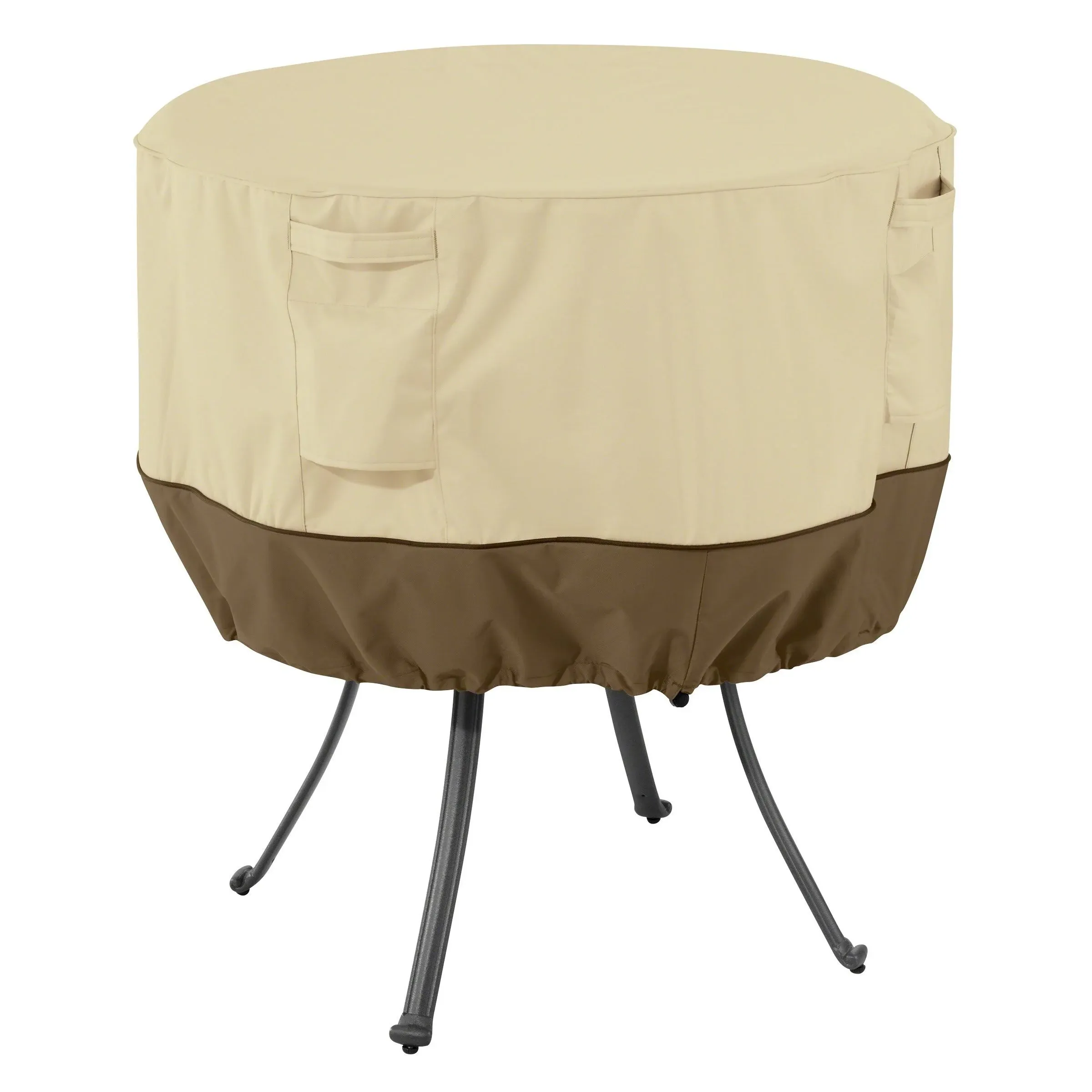 Classic Accessories Veranda Water-Resistant 36 Inch Round Patio Table Cover, Outdoor Table Cover, Pebble/Bark/Earth