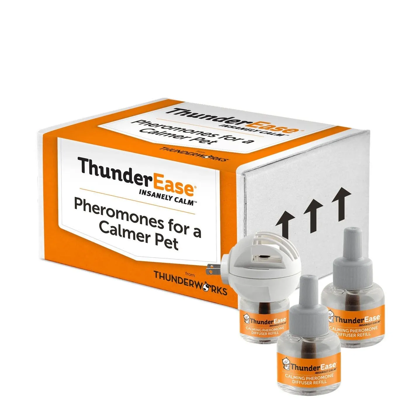 ThunderEase Cat Calming Pheromone Diffuser Kit | Powered by FELIWAY | Reduce Scratching, Urine Spraying, Marking and Anxiety (90 Day Supply)