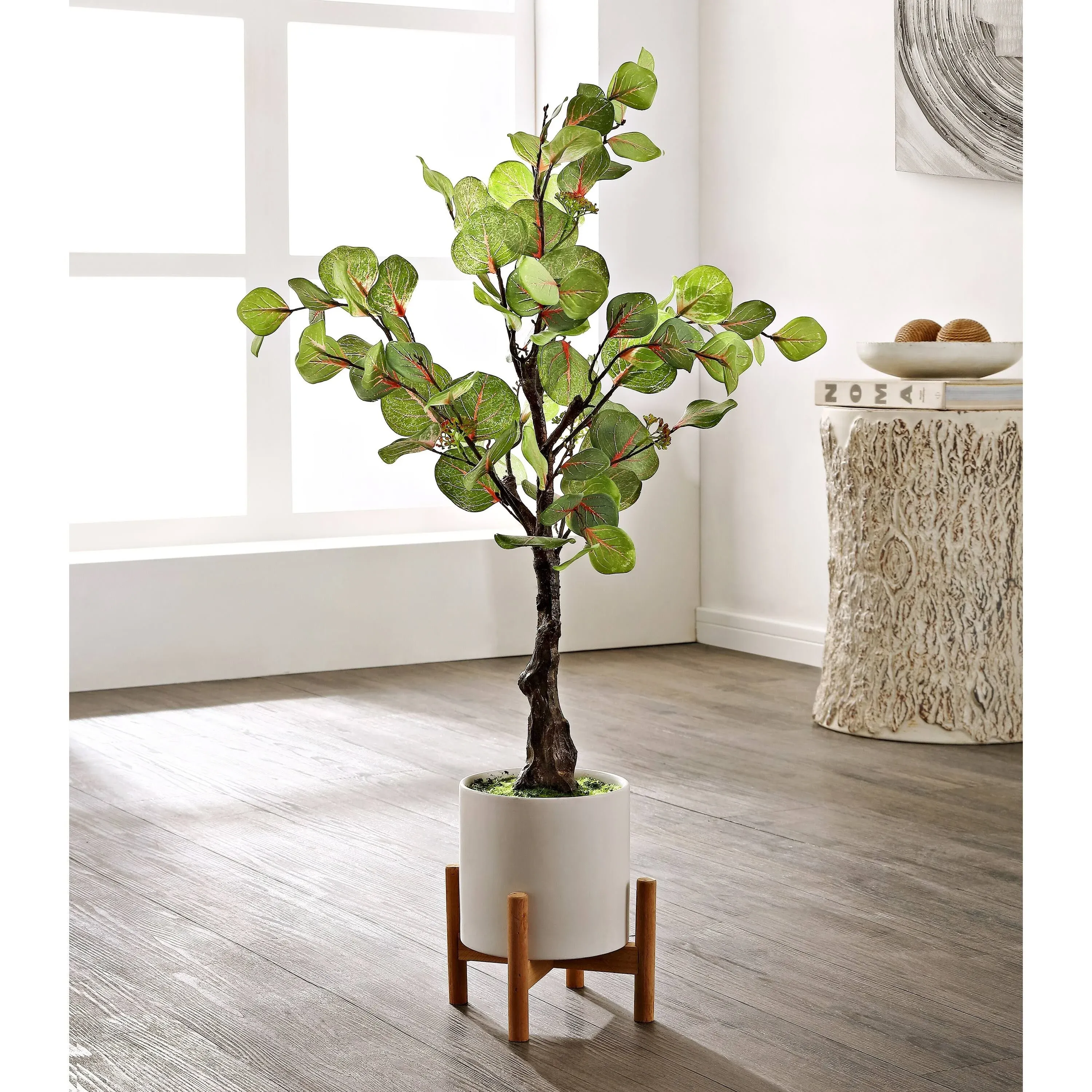 Safavieh Faux Eucalyptus Potted Tree - White