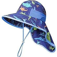 Kids Sun Hat UV Sun Protection UPF50+ Beach Play Hats Wide Brim Neck Flap