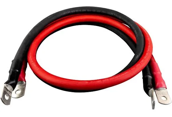 2/0 AWG Pure Copper Battery Cables - Red and Black