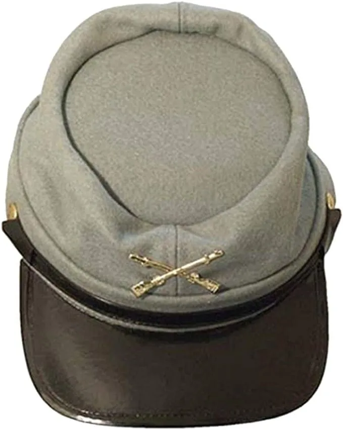 Jacobson Hat Company Civil War Wool Lined Kepi Hat - Gray