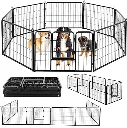 Bestpet Hammertone Finish 32" Heavy Duty Pet Playpen Dog Exercise Pen Cat Fence S