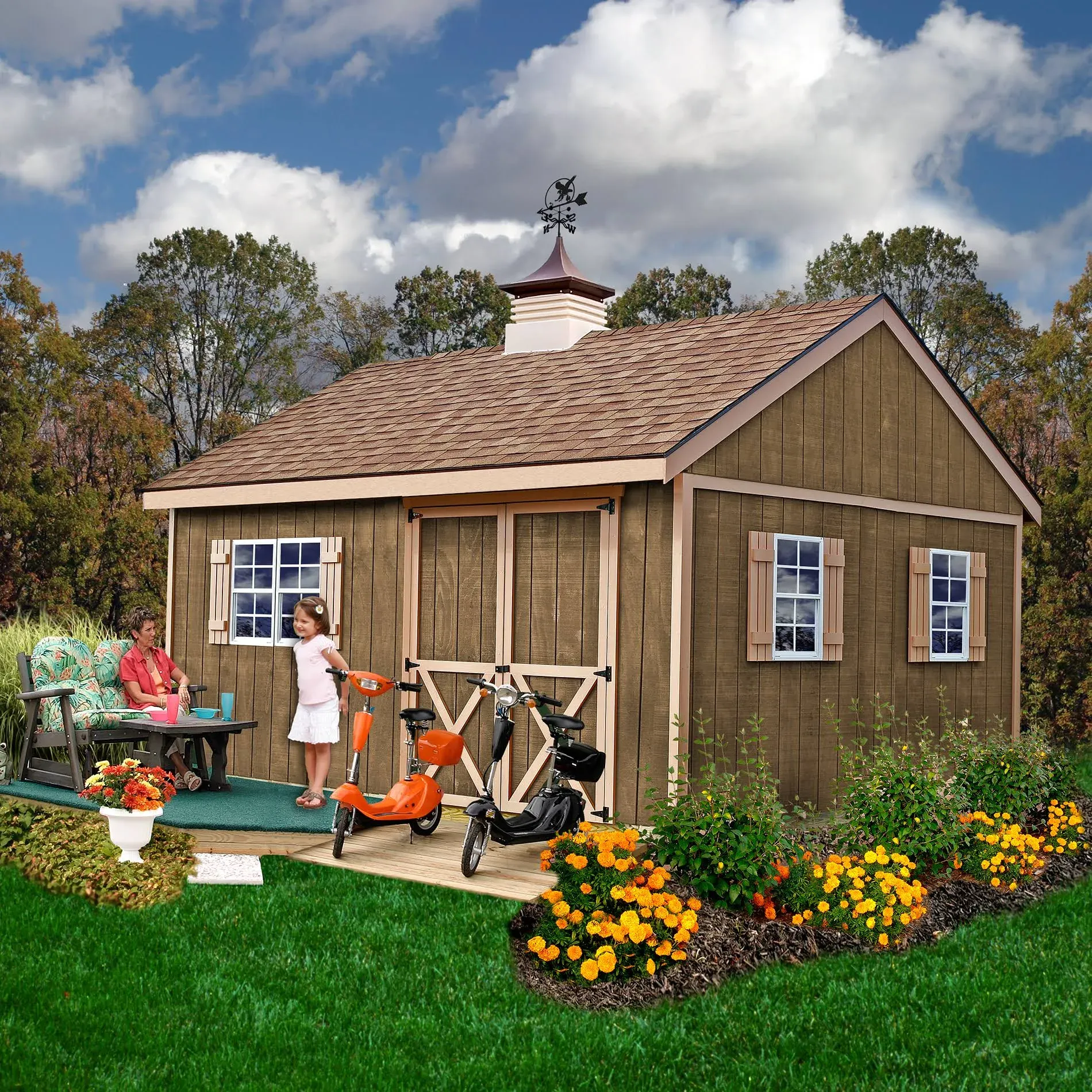 Best Barns EZup New Castle 16x12 Wood Backyard Storage Shed