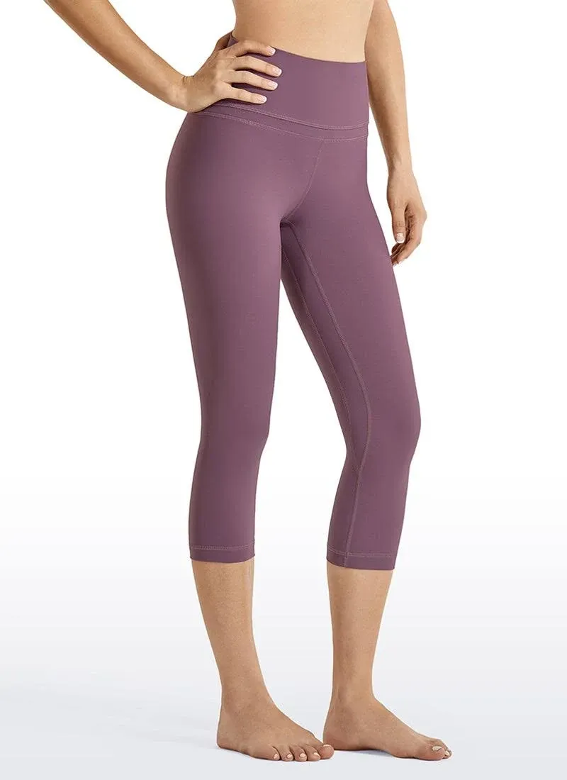 CRZ Yoga Womens High Waisted Workout Capri 19 Inches - Gym Compression Tummy ...