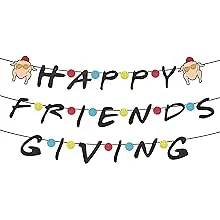 Friendsgiving Party Decorations, Happy Friendsgiving Banner, Thanksgiving Par...