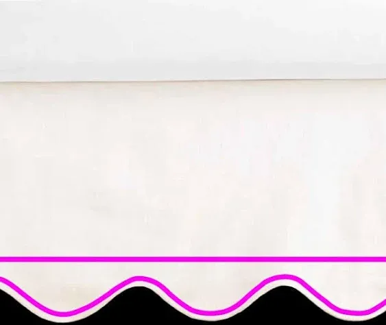 Crib Scalloped&Border Skirt Baby Girl Boys Nursery Bedding Dust Ruffle (White ...