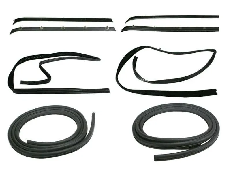 Am Autoparts Front Door Window Run Sweep Felts Weatherstrip Seals Kit Set for Chevy GMC Truck