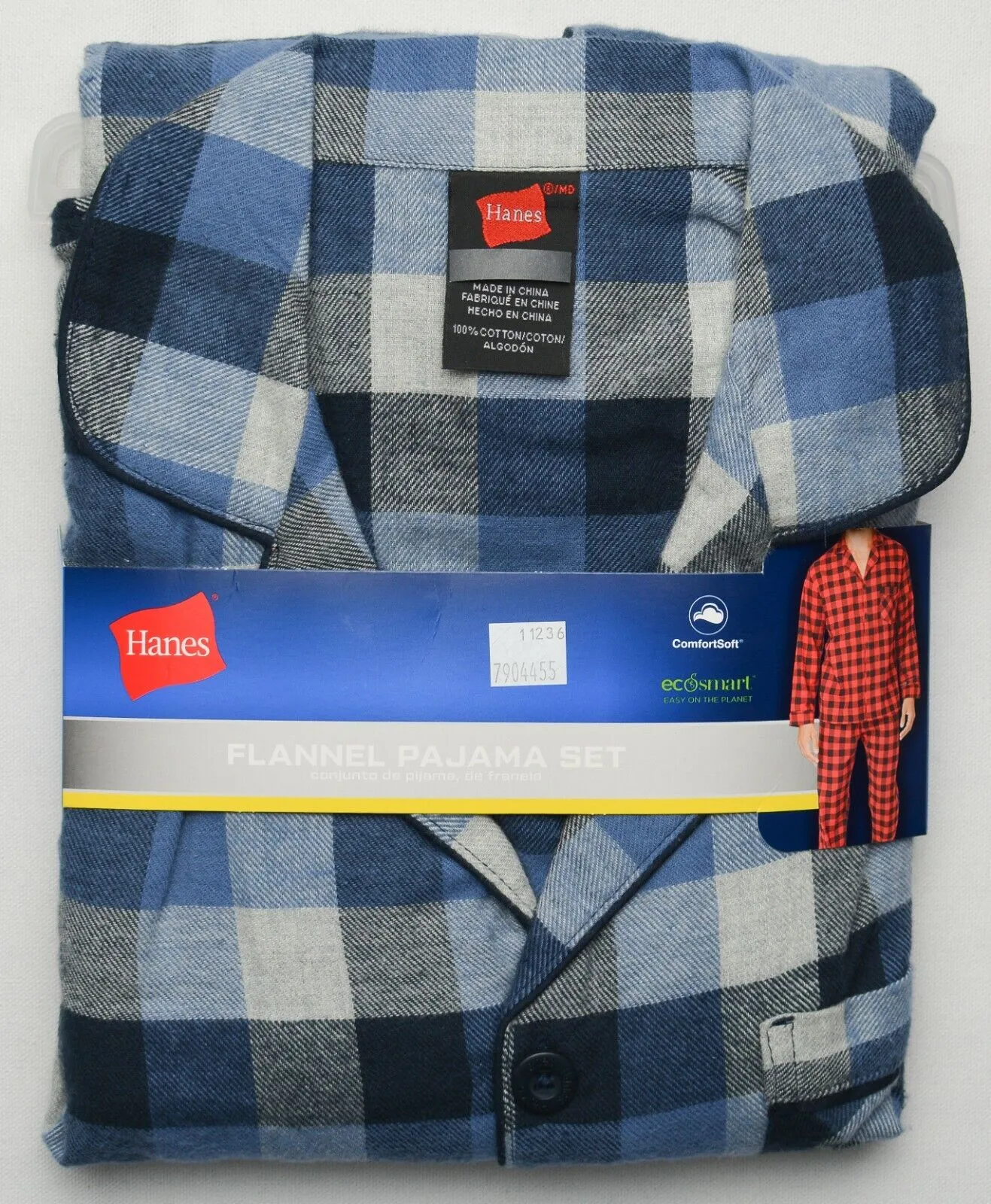 Hanes Men's Flannel Pajama Set Plaid