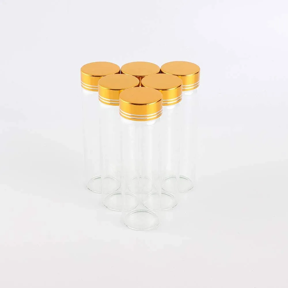 JIUYUE 15 pcs 50 ml Glass Decorative Bottles,Mini Bottles with Lids(1.69 oz-1.18x3.93 inch)