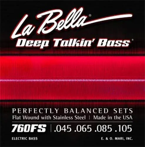 La Bella 760FS Deep Talkin' Flatwound Bass Strings, Standard 45-105 