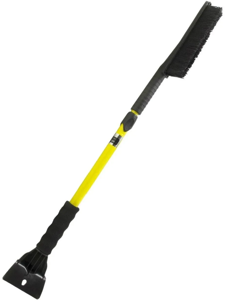 Max Professional 13054 Telescoping Handle Snow Brush W/ Ice Chisel Scraper, Adjusts From 32 In. To 42 In. Long