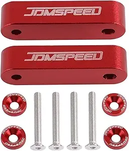 JDMSPEED Anodized Red Hood Spacer Hood Riser 3/4" Replacement for Honda Civic CRX Del Sol Acura Integra