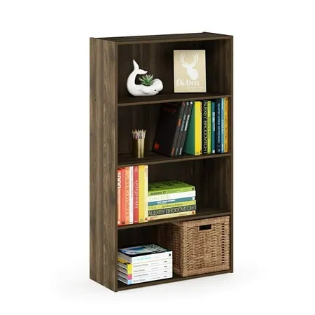 Furinno Pasir 4-Tier Open Shelf, Columbia Walnut