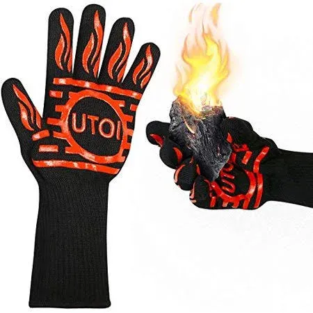 BBQ Grill Accessories Kit, 1472°F Heat Resistant BBQ Gloves/Oven Mitts