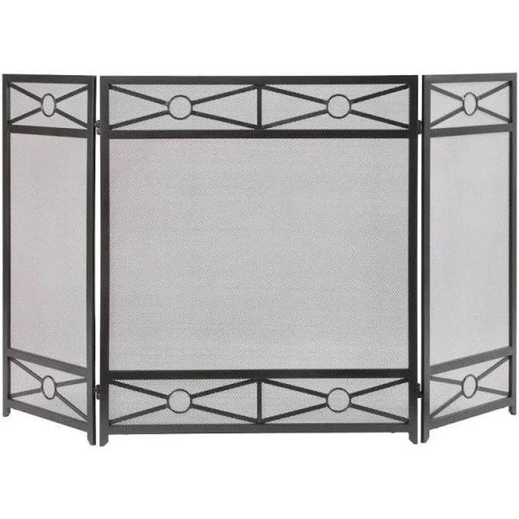 Pleasant Hearth FA146S Sheffield Fireplace Screen, Vintage Iron