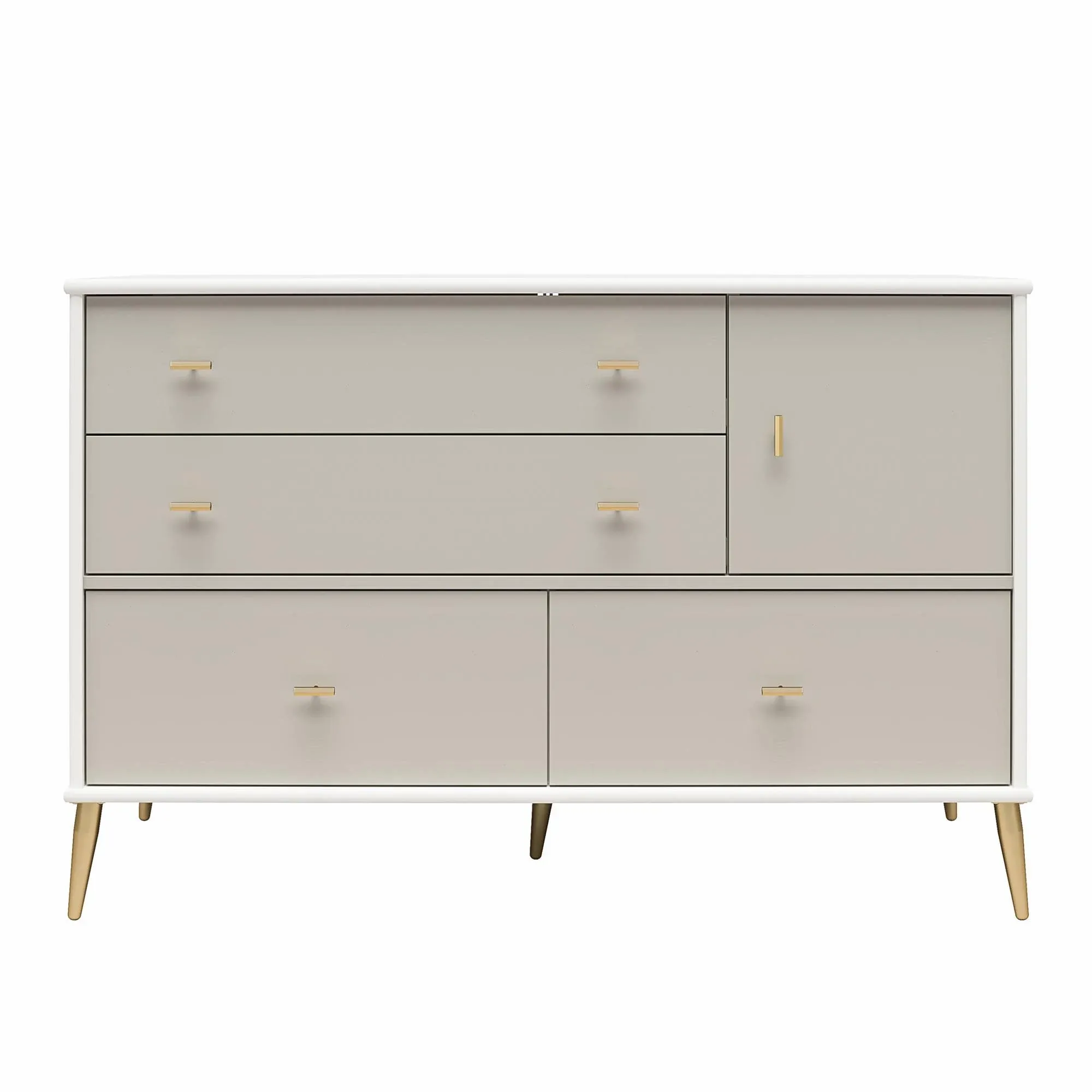 Little Seeds Valentina Asymmetrical 4 Drawer / 1 Door Convertible Dresser - White ...