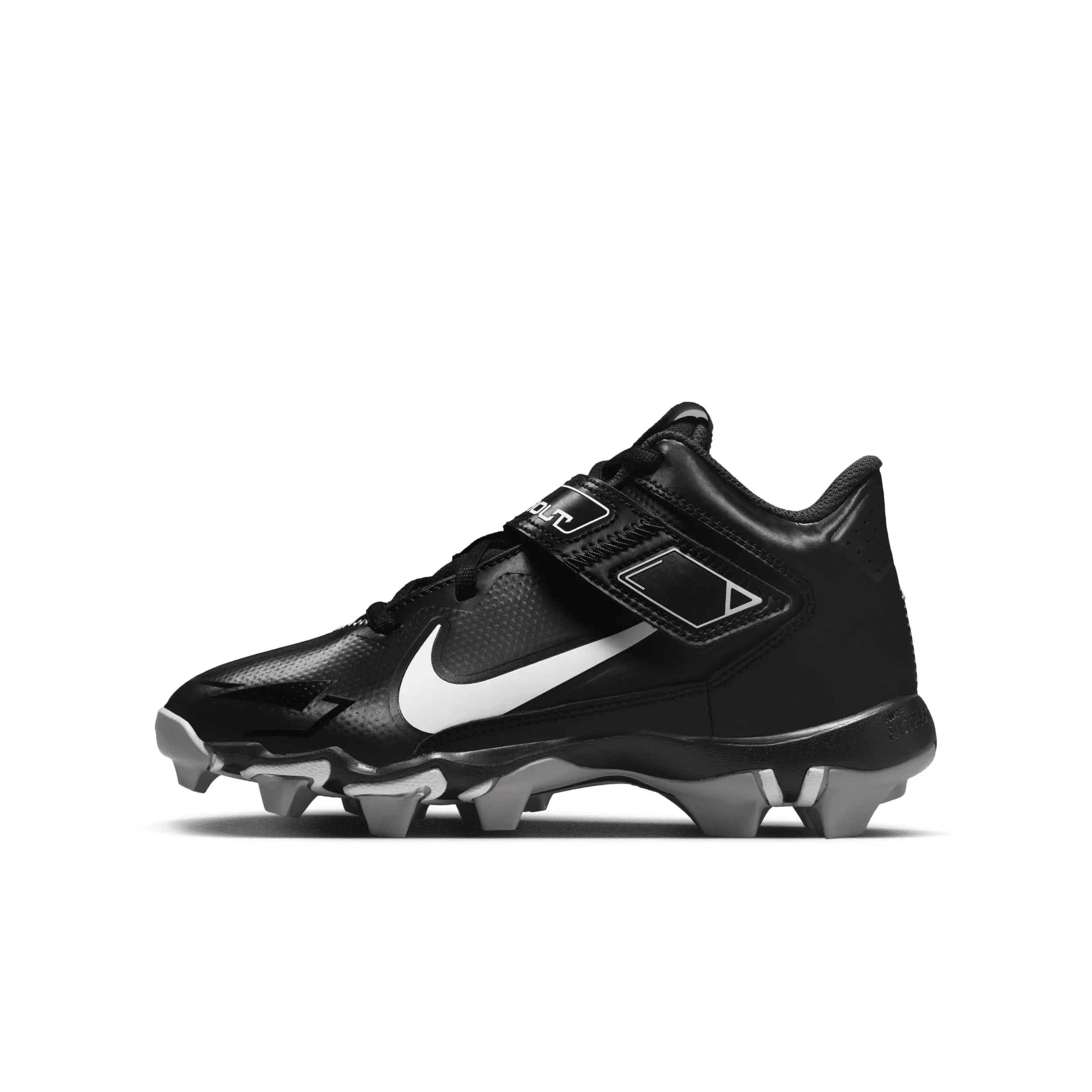 Kids' Nike Force Trout 8 Keystone Molded Baseball Cleats 5 Black/White