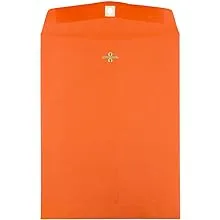 JAM Paper 10" x 13" Open End Catalog Colored Envelopes with Clasp Closure, Orange Recycled, 10/Pack (913745B)