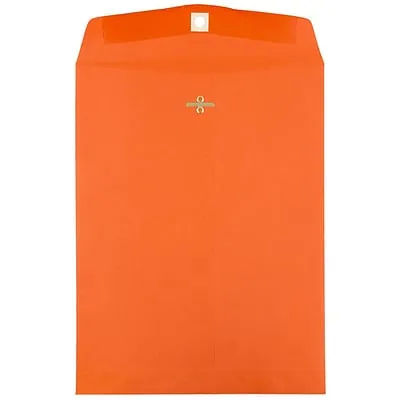 JAM Paper 10" x 13" Open End Catalog Colored Envelopes with Clasp Closure, Orange Recycled, 10/Pack (913745B)