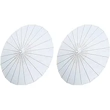 THY COLLECTIBLES Set of Two (2) 33 Japanese Chinese Umbrella Parasols for Wedding Parties Photography Costumes Cosplay Decoration and Other Events (White)