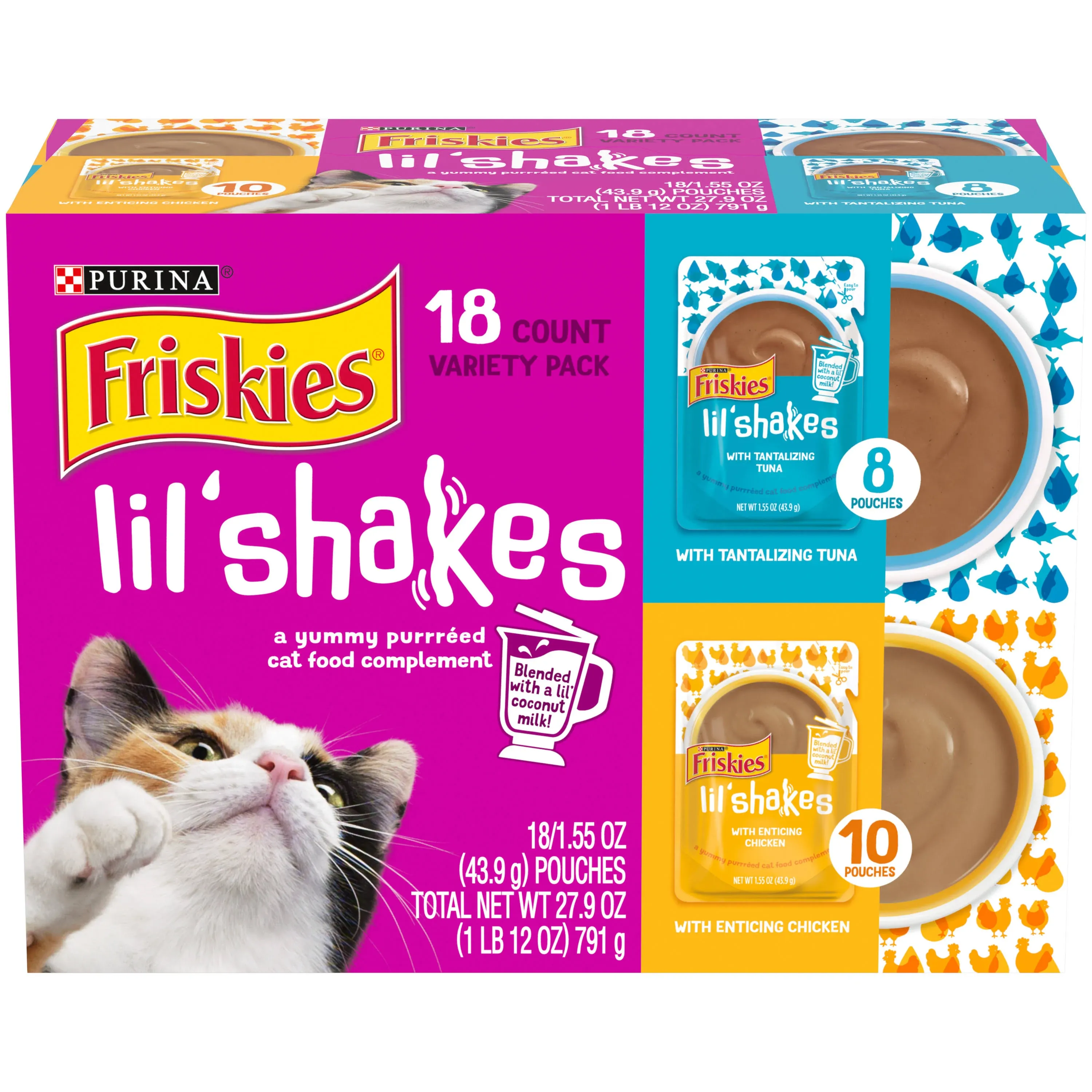 Friskies Pureed Lil' Shakes Chicken & Tuna Variety Pack Cat Food