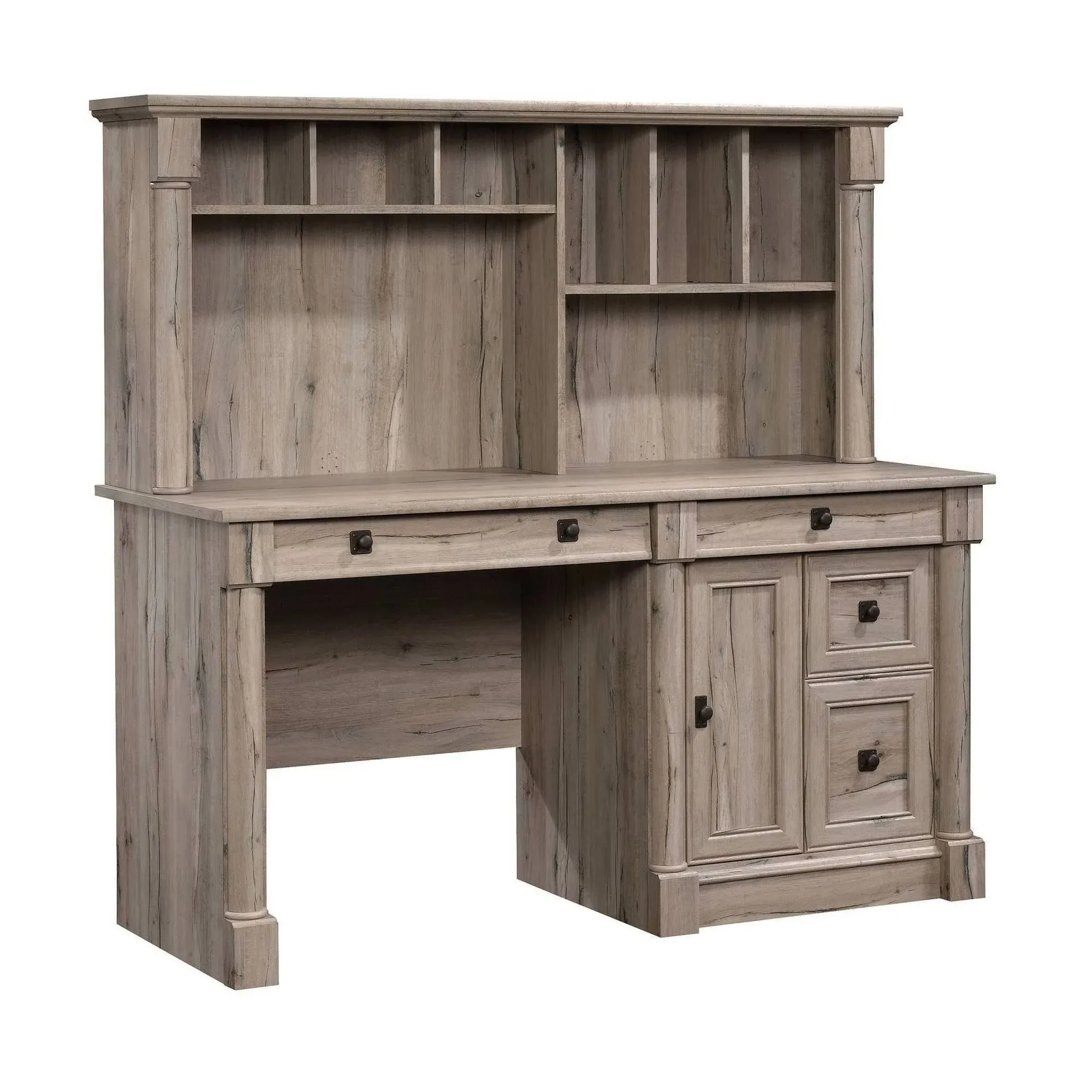 Sauder Palladia Computer Desk and Hutch, Select Cherry finish