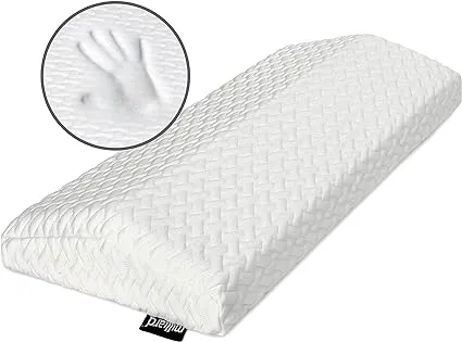 Milliard Lumbar Support Pillow for Bed with Gel Memory Foam Top -Helps with Lower Back Pain Relief for Sleeping, Hip, Knee and Spine Alignment, Sciatic Nerve Waist Cushion - Washable Cover (3.5 Inch)