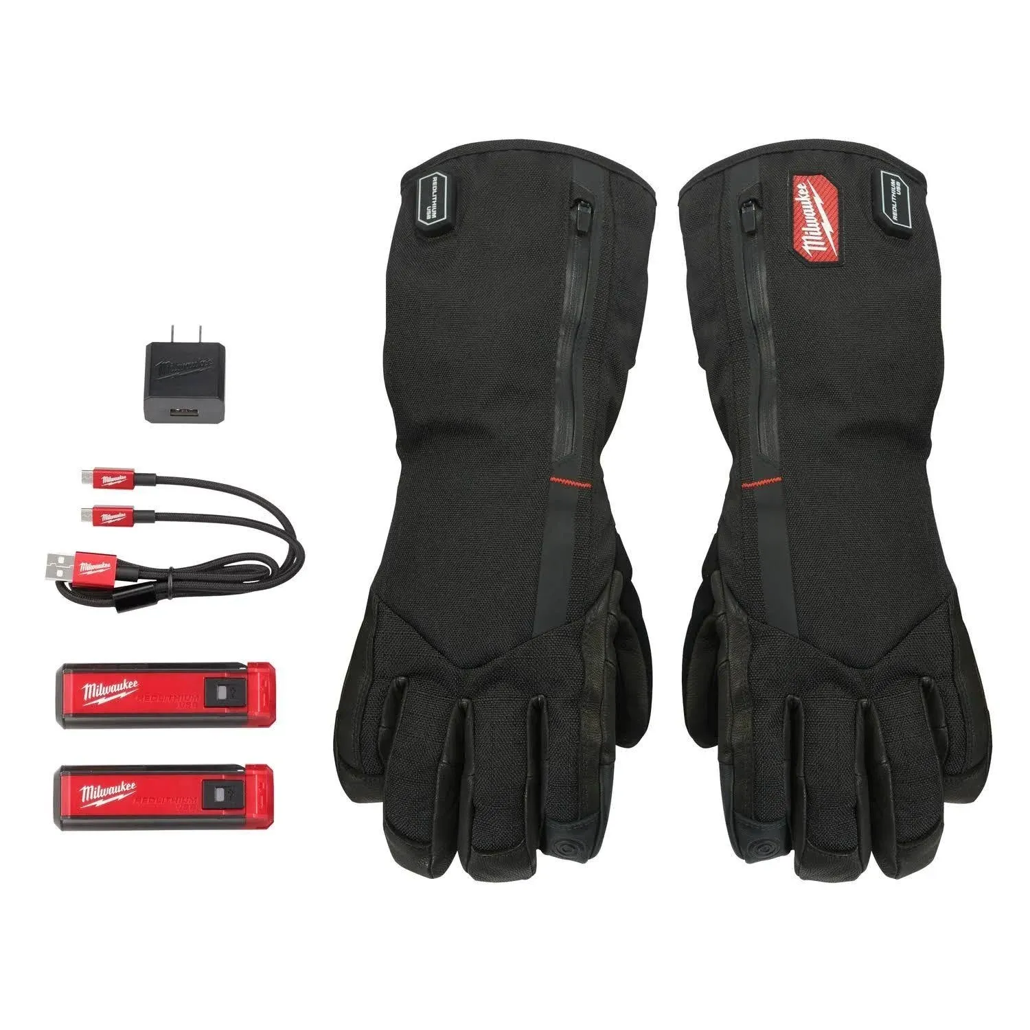 Milwaukee Medium Rechargeable Heated Gloves with REDLITHIUM USB Battery and Charger