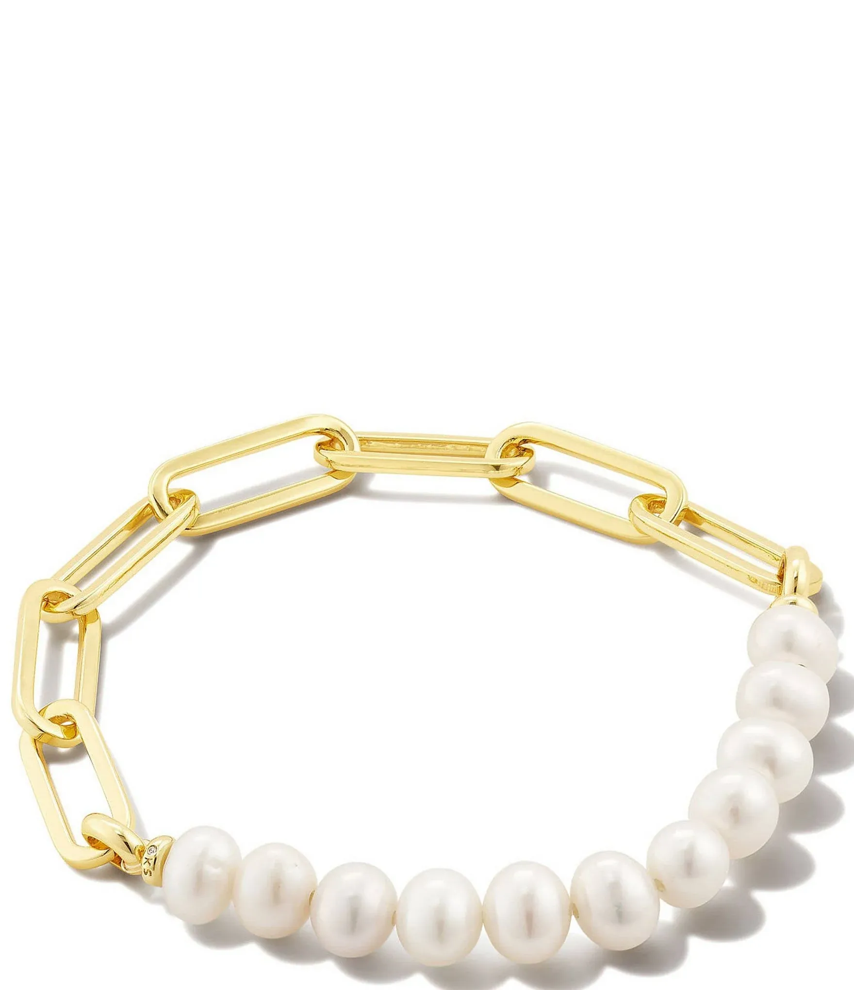 Shop Kendra Scott Ashton Multi Stone Beaded Bracelet In Gold White Pearl