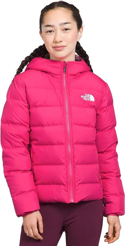 The North Face Girls' Reversible North Down Hooded Jacket, XXL, Mr Pink