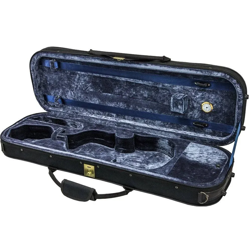 Sky 4/4 Full Size Violin Oblong Case Lightweight with Hygrometer Black/Deep Blue