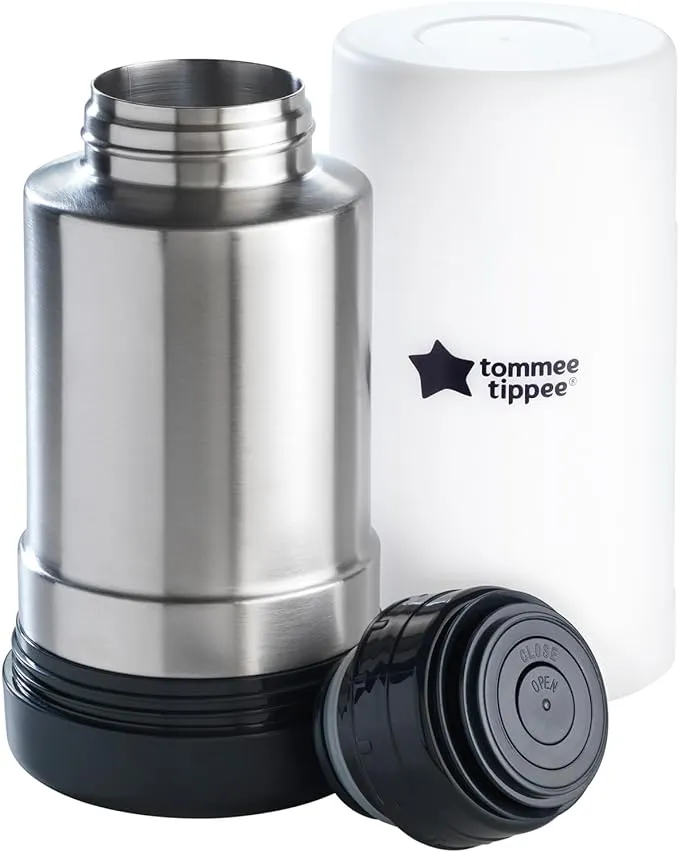 Tommee Tippee Closer to Nature Portable Travel Baby Bottle and Food Warmer, Stainless Steel Flask