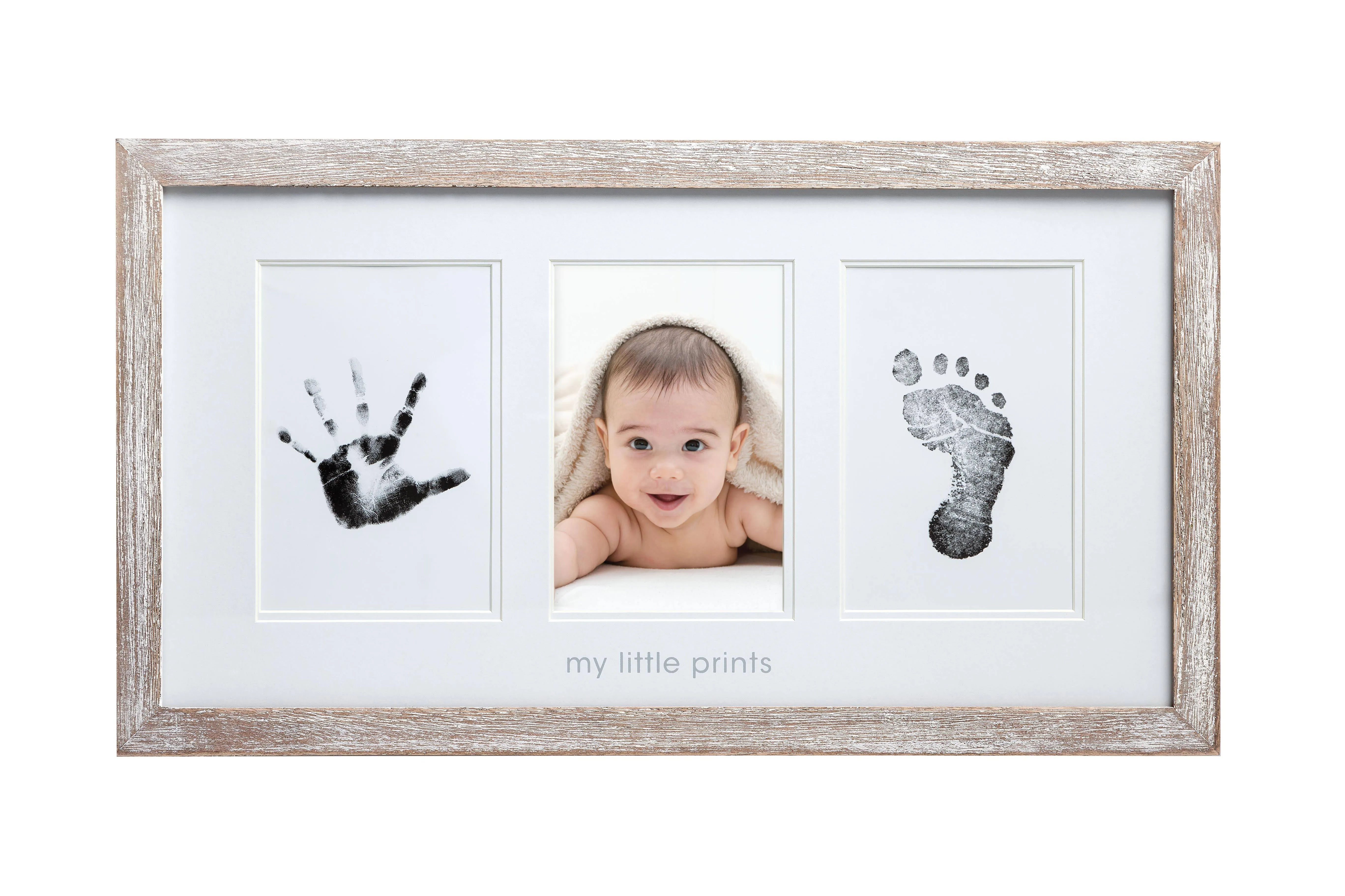 Pearhead Babyprints 4-Piece Wooden Picture Frame and Handprint Kit