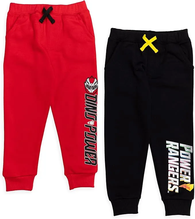 Power Rangers Toddler Boys Fleece 2 Pack Pants Red/Black 2T