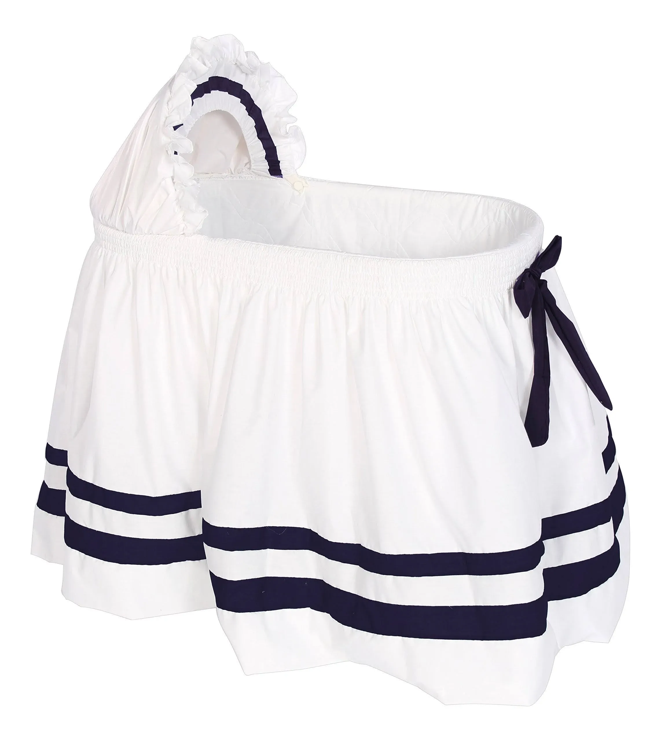 Baby Doll Bedding Modern Hotel Style II Bassinet Skirt  Navy