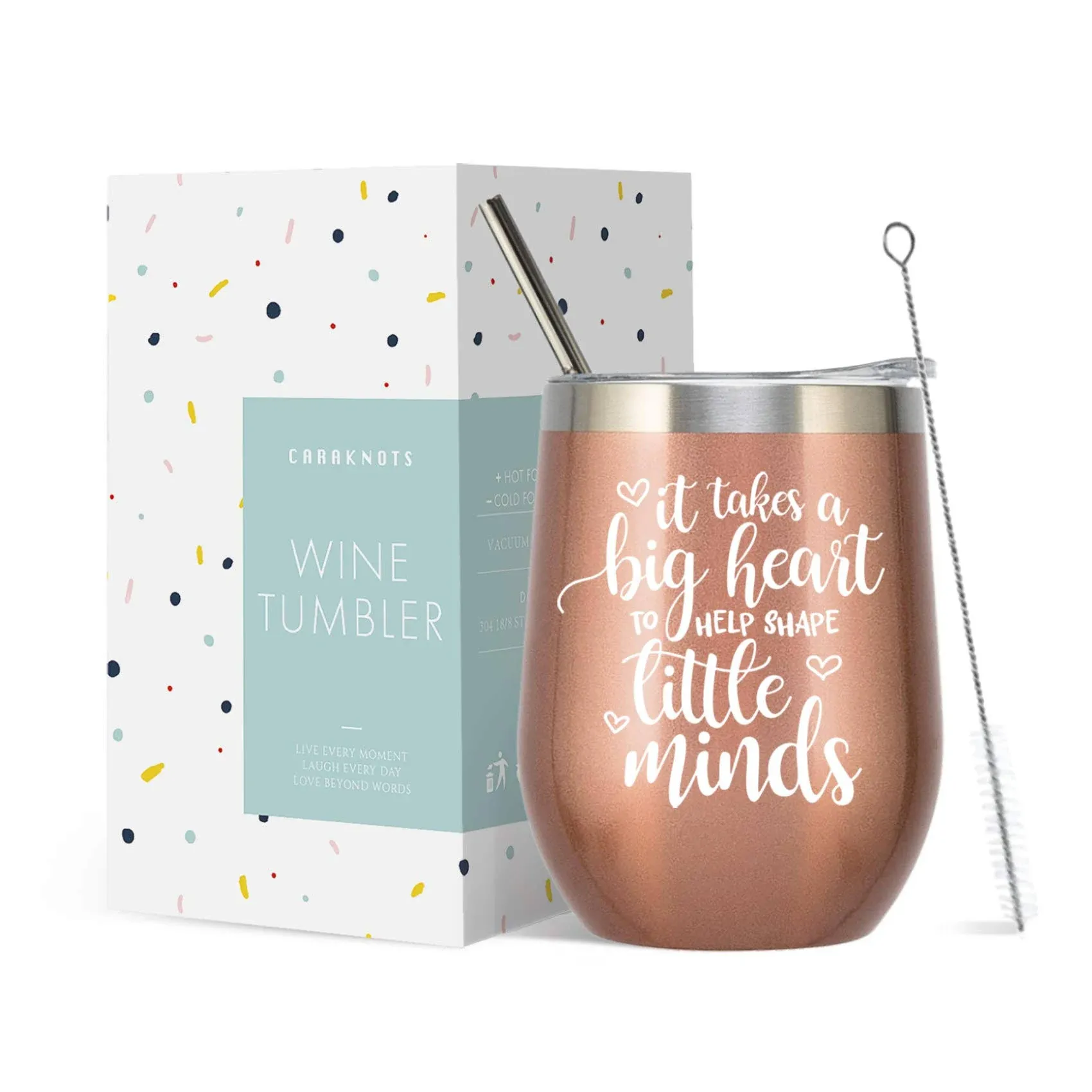 CARAKNOTS Teacher Appreciation Gifts Teacher Gifts for Women Wine Tumbler 