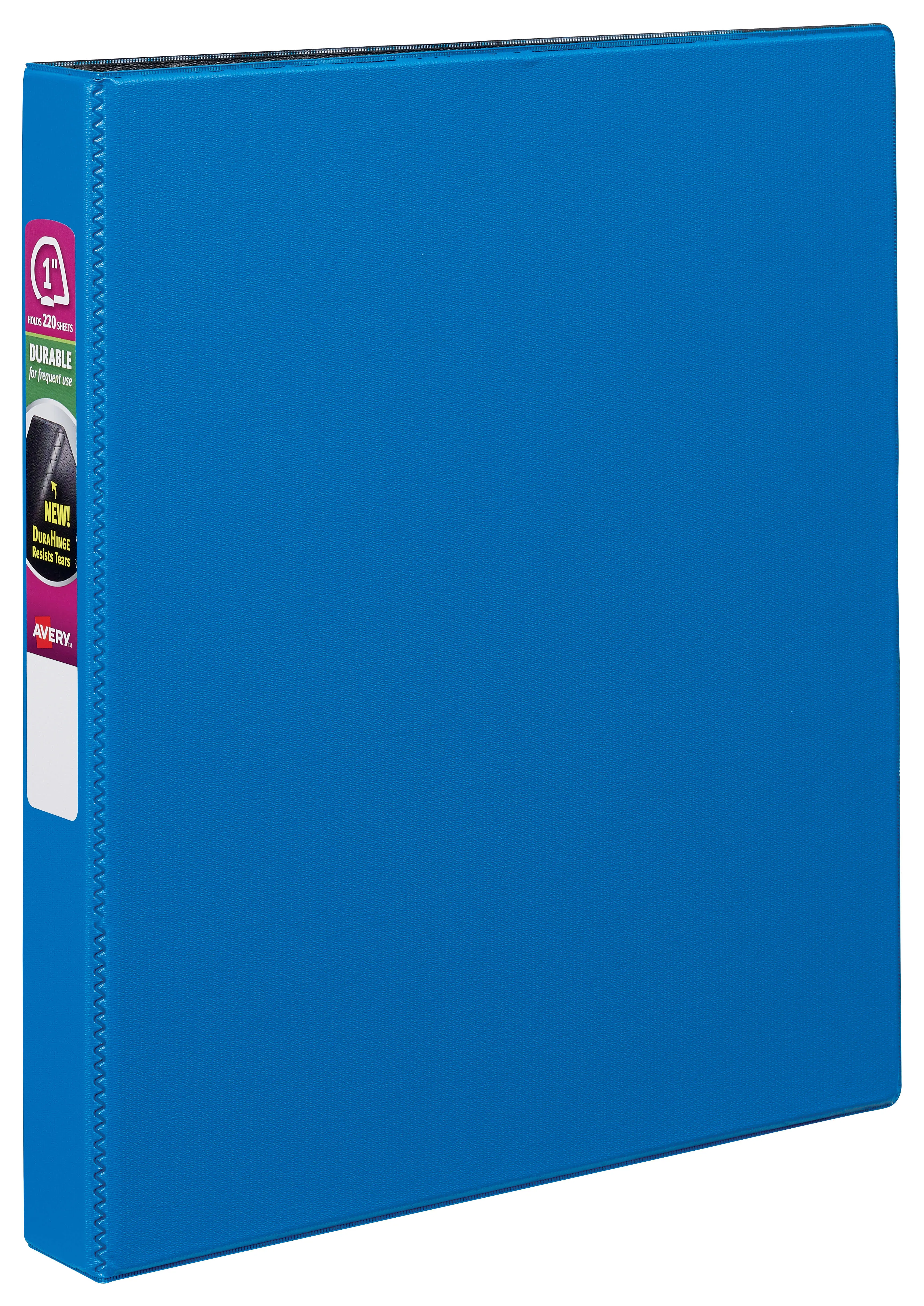 Avery Durable 3-Ring Binder With EZ-Turn Rings, 1" D-Rings, 42% Recycled, Blue