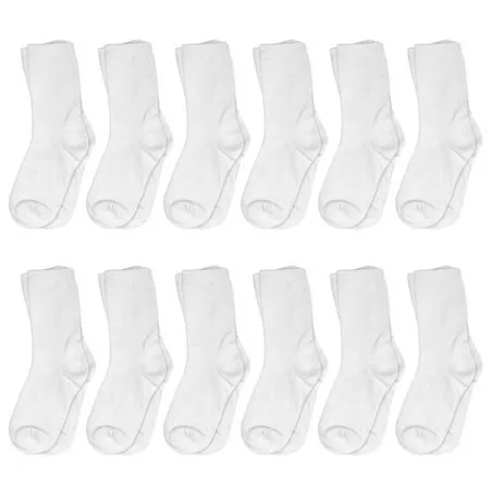 Falari 12-Pack Girl Toddler Kids Cotton Crew Socks