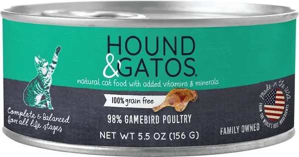 Hound & Gatos Cat Grain Free Gamebird Poultry 5.5 Oz. (Case Of 24)