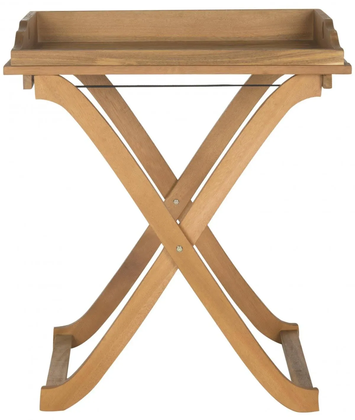 Covina Teak Brown Wood Patio Tray Table