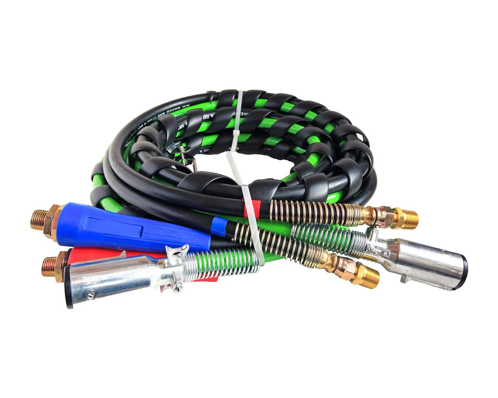 RSTP 12 ft 3 IN 1 ABS Rubber Air Line Hose and 7-Way Electric Assembly Wrap