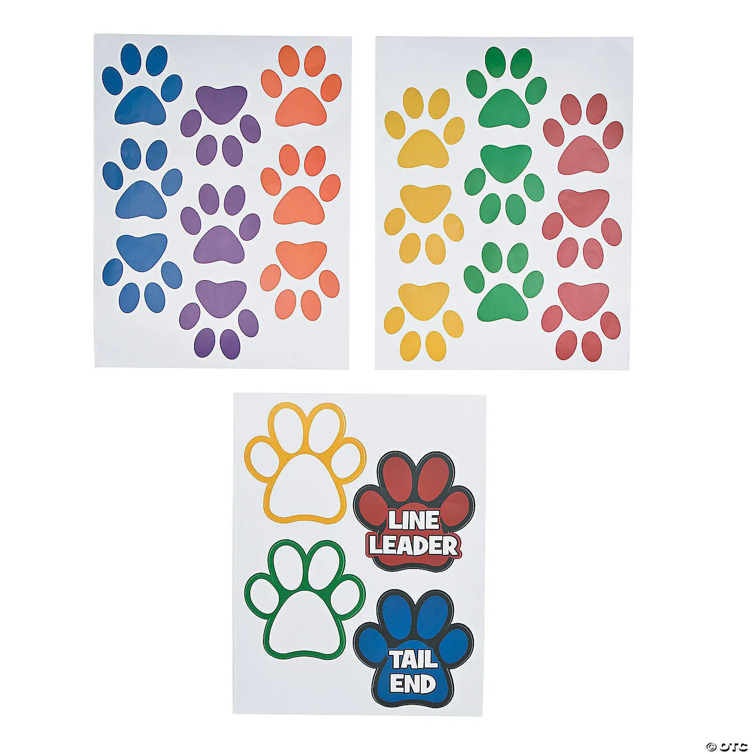 Classroom Paw Shaped Floor Clings - Educational - 22 Pieces