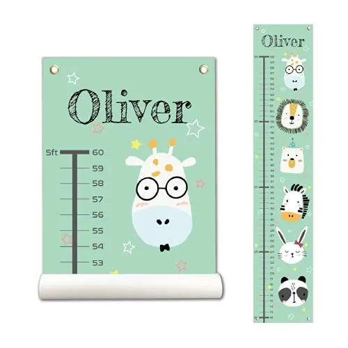 Sungwon Personalized Canvas Growth Chart for Kids, Height Chart for Kids, Growth ...