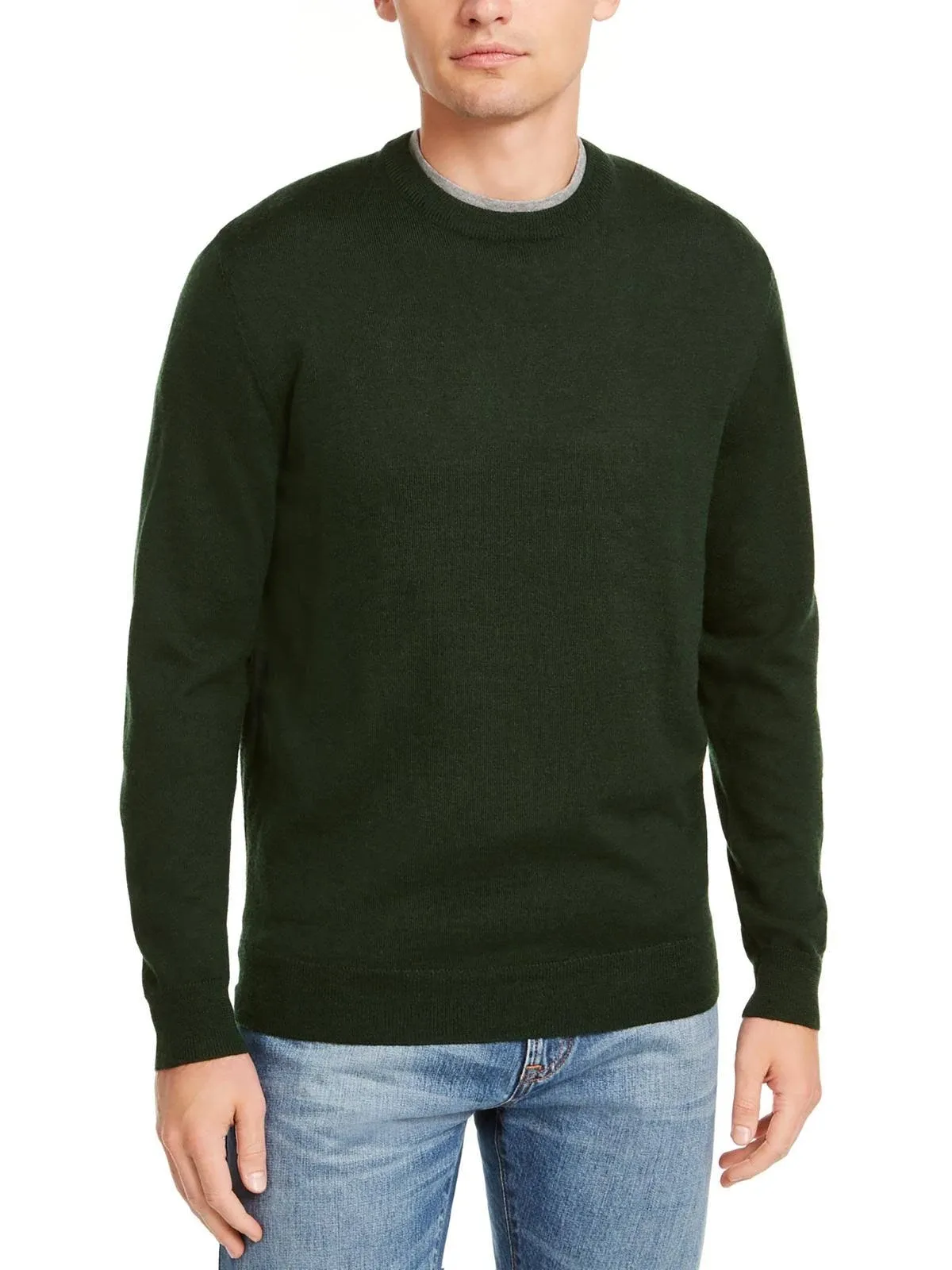 New Mens Club Room Crew Neck Ivy League Merino Wool Blend Pullover Sweater S