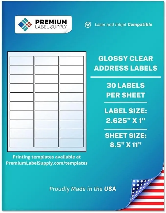 Online Labels 2.625 x 1 Waterproof Address Labels