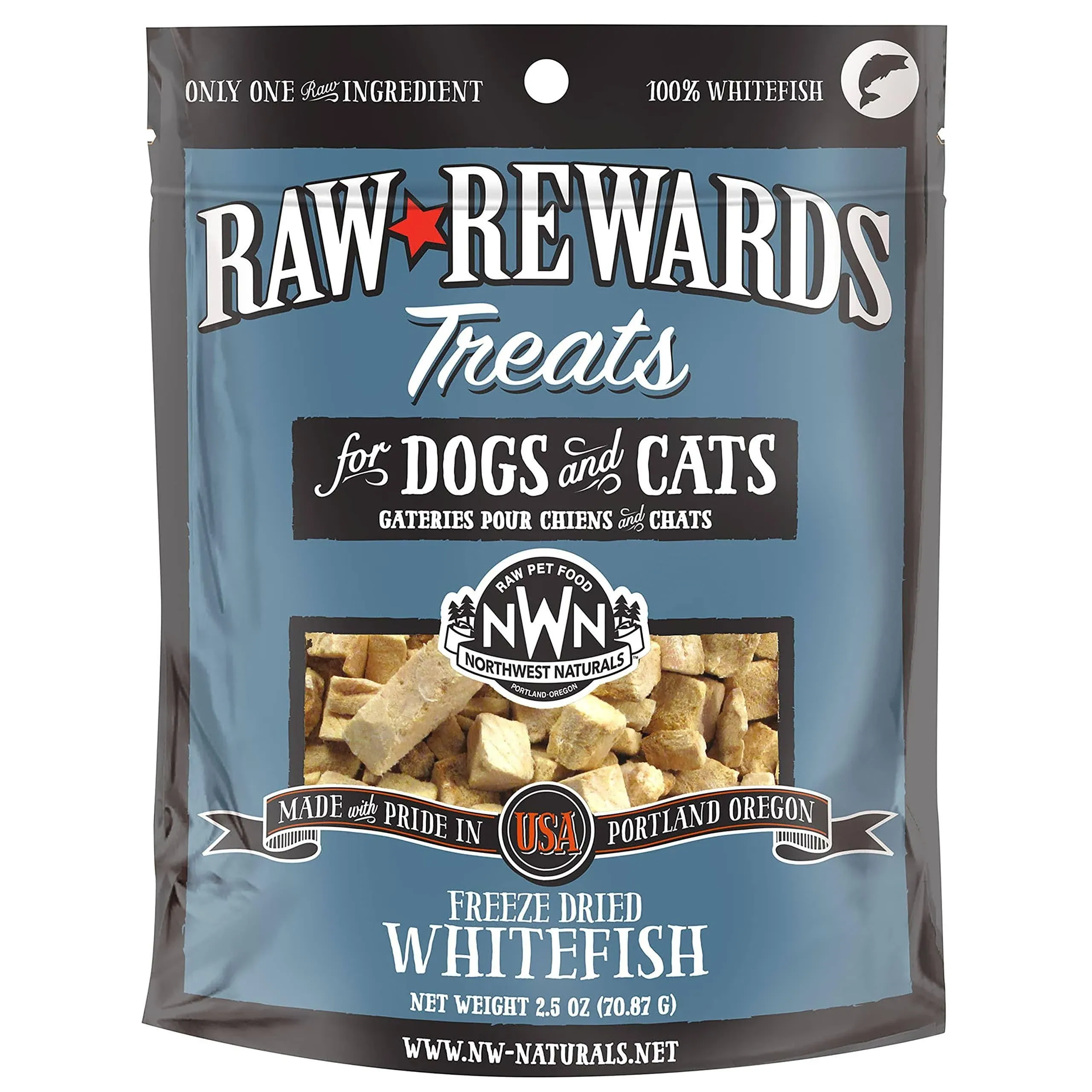 Northwest Naturals Raw Rewards Freeze Dried Whitefish Treats 2.5oz